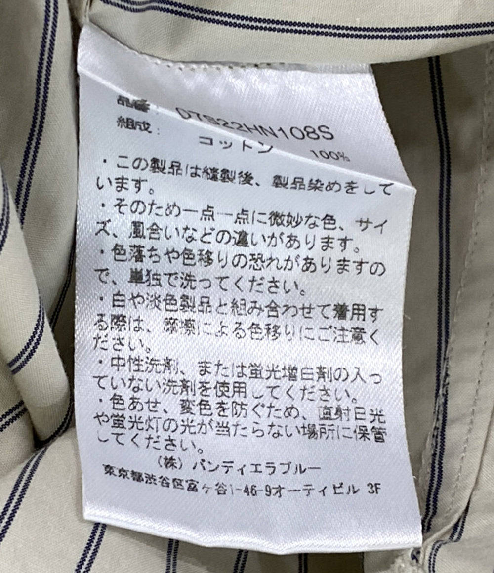 RAKINES ラキネス 長袖シャツ ストライプ ノーカラー ポップリン バンドカラー 07S22HN108S メンズ SIZE 3