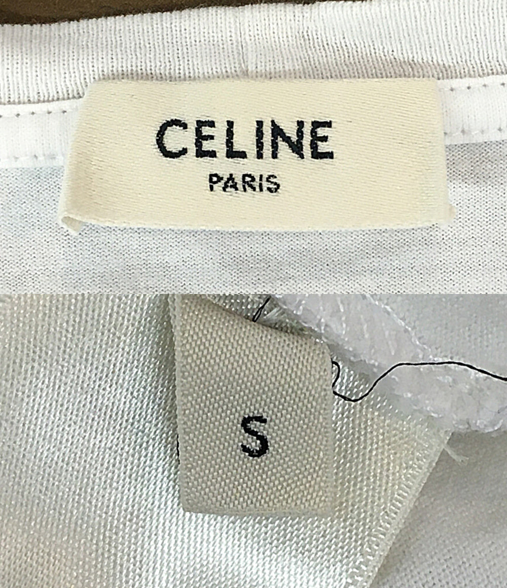 セリーヌ 半袖Ｔシャツ クラシックロゴプリントTシャツ レディース SIZE S CELINE