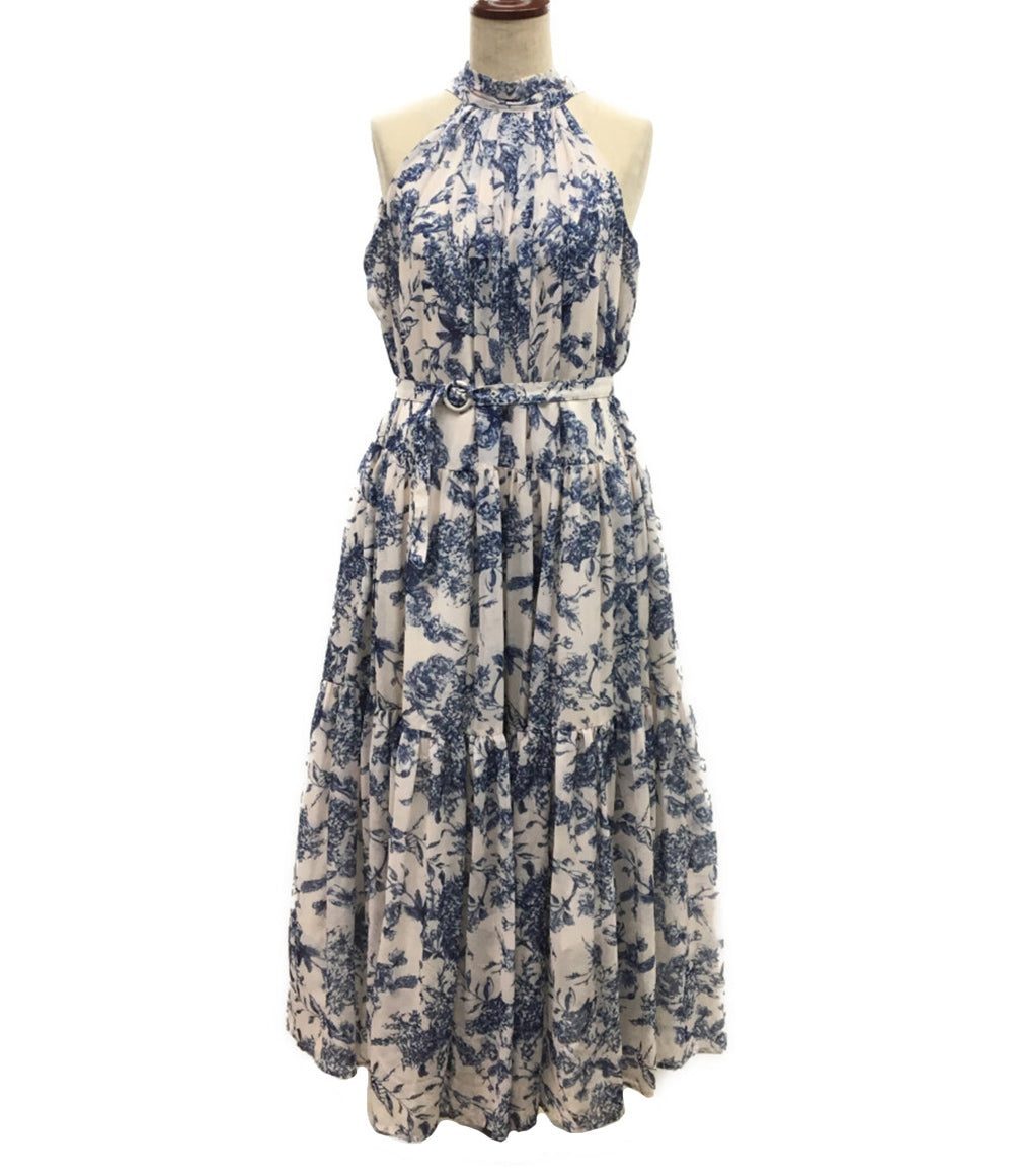 エステラケー ノースリーブワンピース ブルー フラワー総柄      レディース SIZE F  Estella k