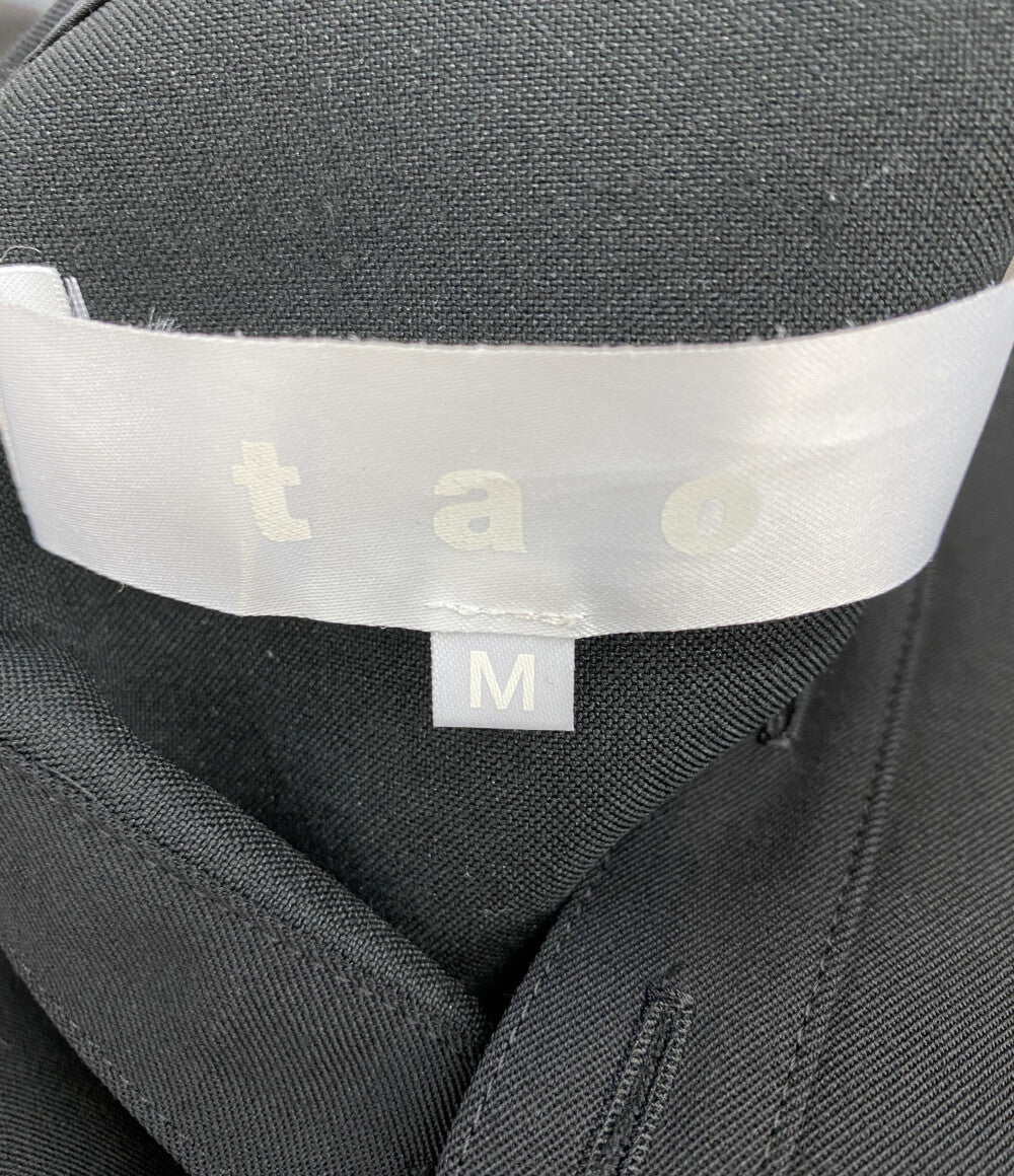 タオ 七分袖ワンピース ギャザー ブラック TC-O102      レディース SIZE M  tao