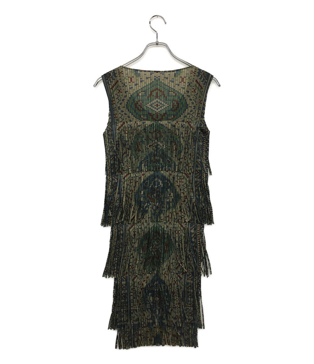 プリーツプリーズ  ノースリーブワンピース フリンジ     PP63-JK716 レディース SIZE 3  PLEATS PLEASE