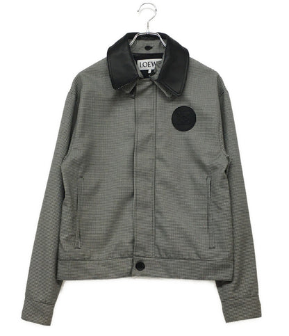 ロエベ 美品 ジャケット BLACK HOUNDSTOOTH ZIP      メンズ SIZE 44  LOEWE