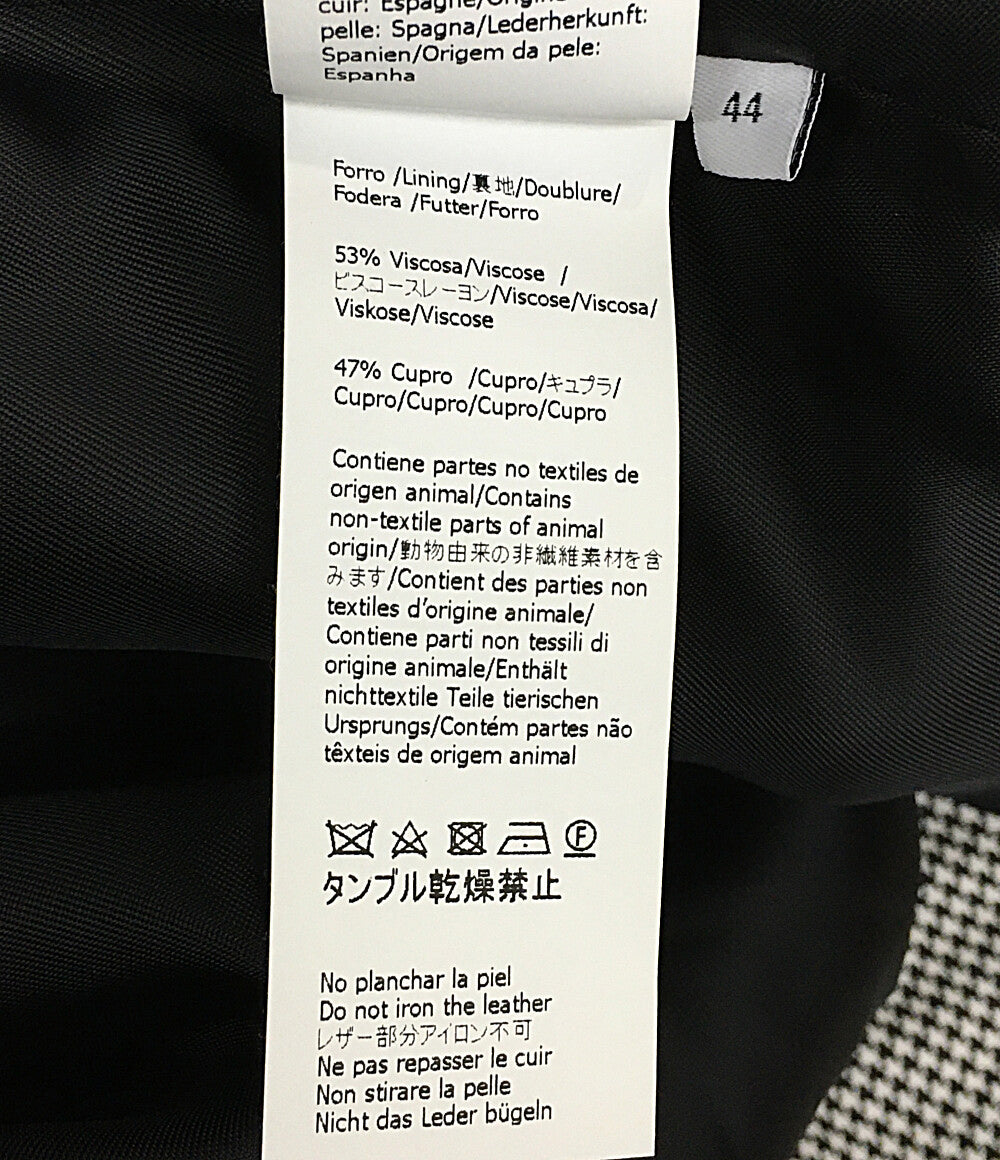 ロエベ 美品 ジャケット BLACK HOUNDSTOOTH ZIP      メンズ SIZE 44  LOEWE