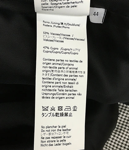 ロエベ 美品 ジャケット BLACK HOUNDSTOOTH ZIP      メンズ SIZE 44  LOEWE