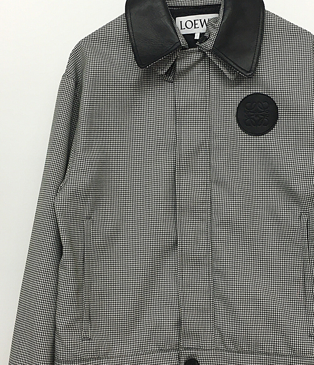 ロエベ 美品 ジャケット BLACK HOUNDSTOOTH ZIP      メンズ SIZE 44  LOEWE
