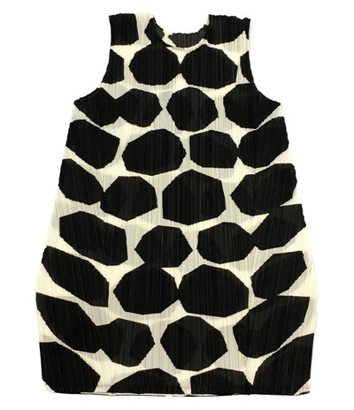 プリーツプリーズ 美品 ノースリーブワンピース ブラック ホワイト     PP73-JT711 レディース SIZE 03  PLEATS PLEASE