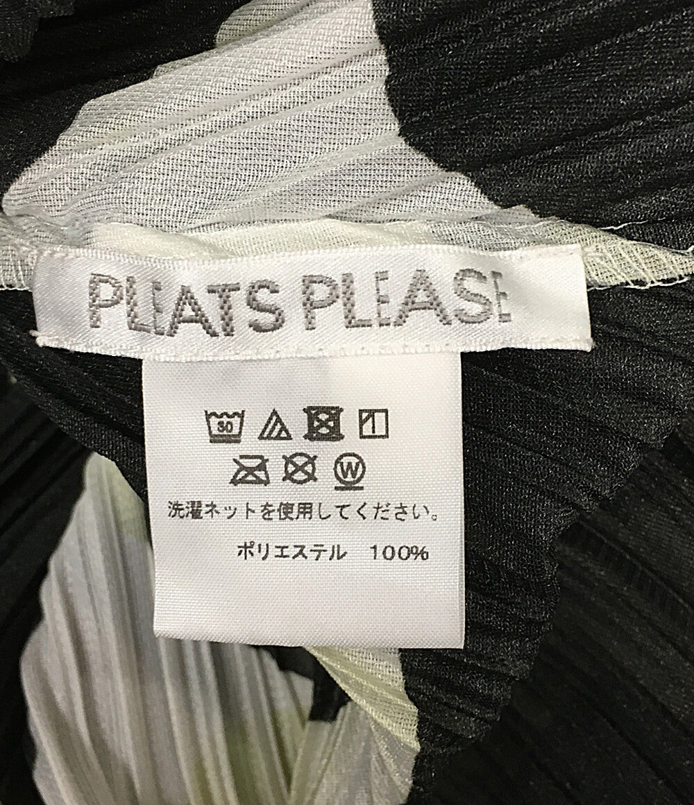 プリーツプリーズ 美品 ノースリーブワンピース ブラック ホワイト     PP73-JT711 レディース SIZE 03  PLEATS PLEASE