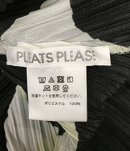 プリーツプリーズ 美品 ノースリーブワンピース ブラック ホワイト     PP73-JT711 レディース SIZE 03  PLEATS PLEASE