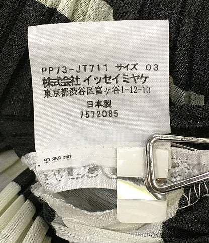 プリーツプリーズ 美品 ノースリーブワンピース ブラック ホワイト     PP73-JT711 レディース SIZE 03  PLEATS PLEASE