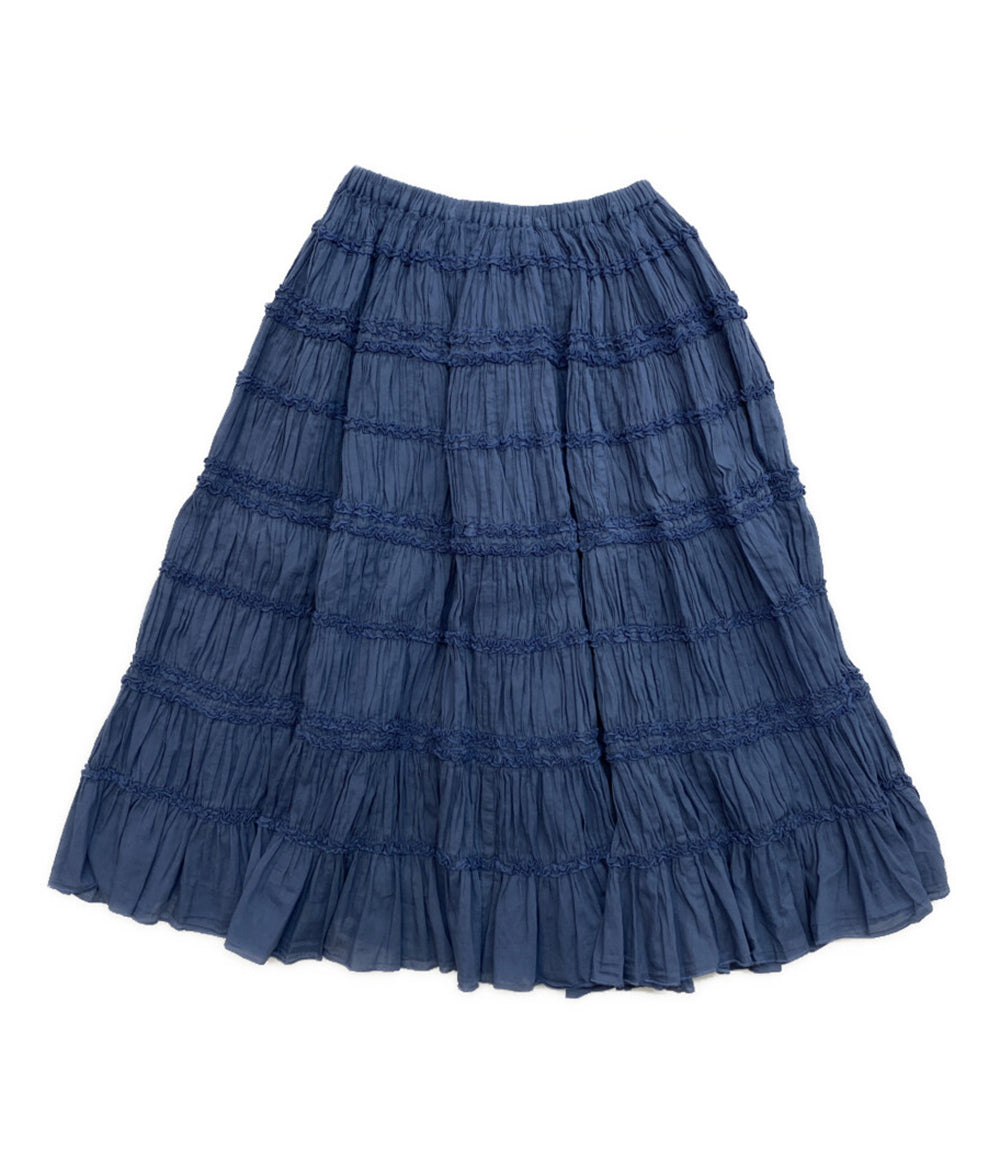 Pheeta フィータ シャーリングギャザースカート ブルー レディース SIZE -