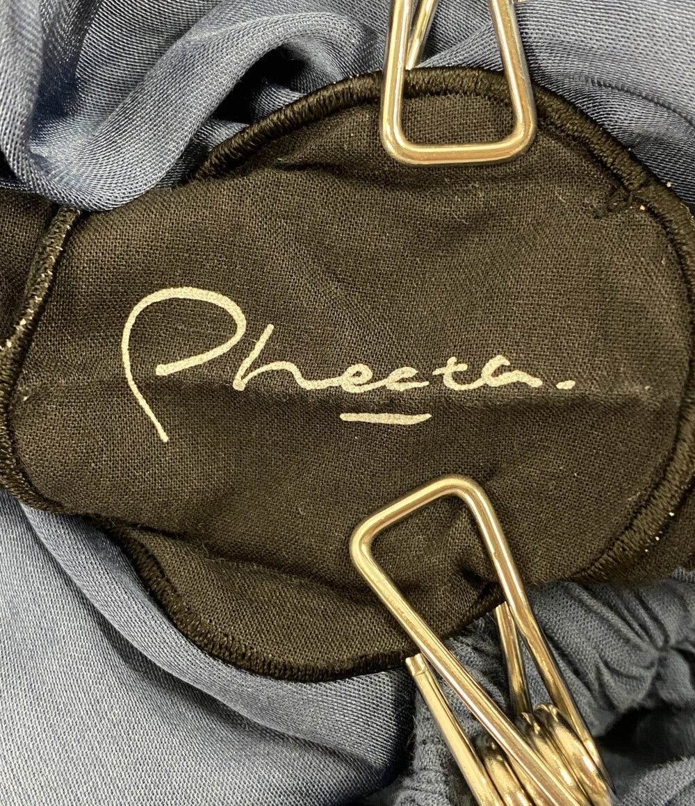 Pheeta フィータ シャーリングギャザースカート ブルー レディース SIZE -