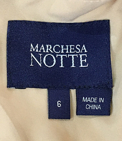 マルケッサノッテ  半袖ワンピース フラワー 総レース ブルー      レディース SIZE 6  Marchesa Notte