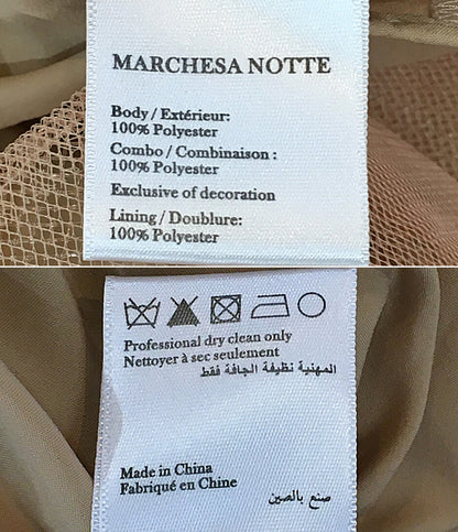 マルケッサノッテ  半袖ワンピース フラワー 総レース ブルー      レディース SIZE 6  Marchesa Notte