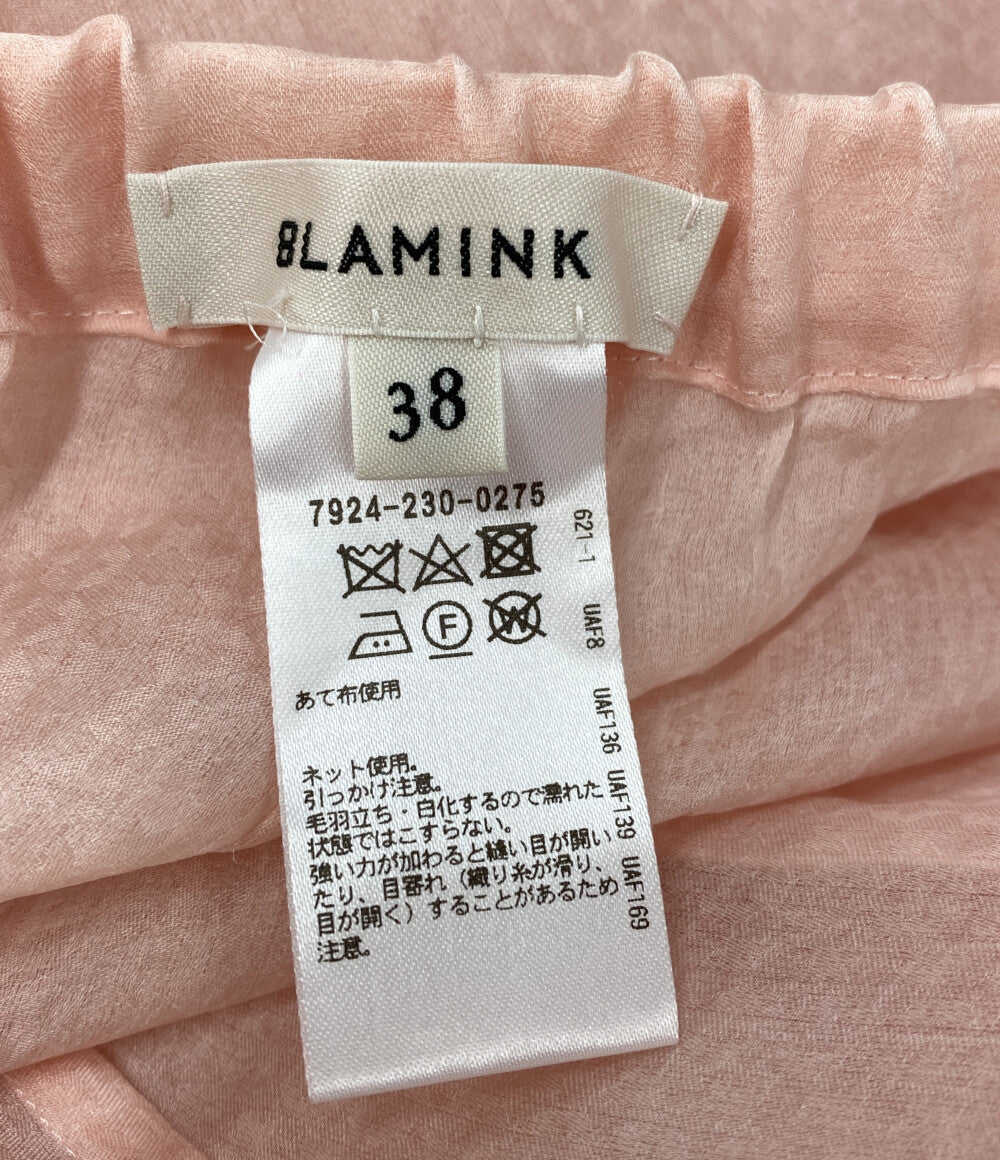 BLAMINK ブラミンク MS SI WAIST RUB GATH スカート シルク ピンク レディース SIZE 38