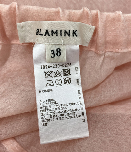 BLAMINK ブラミンク MS SI WAIST RUB GATH スカート シルク ピンク レディース SIZE 38