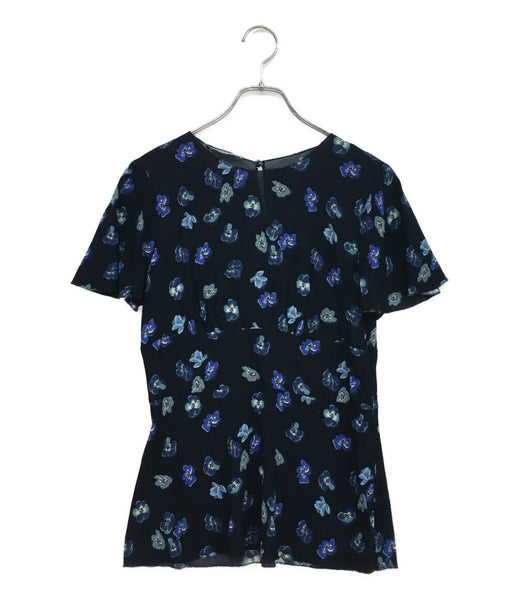 プラダ 半袖ブラウス ネイビー フラワー P935E レディース SIZE 40