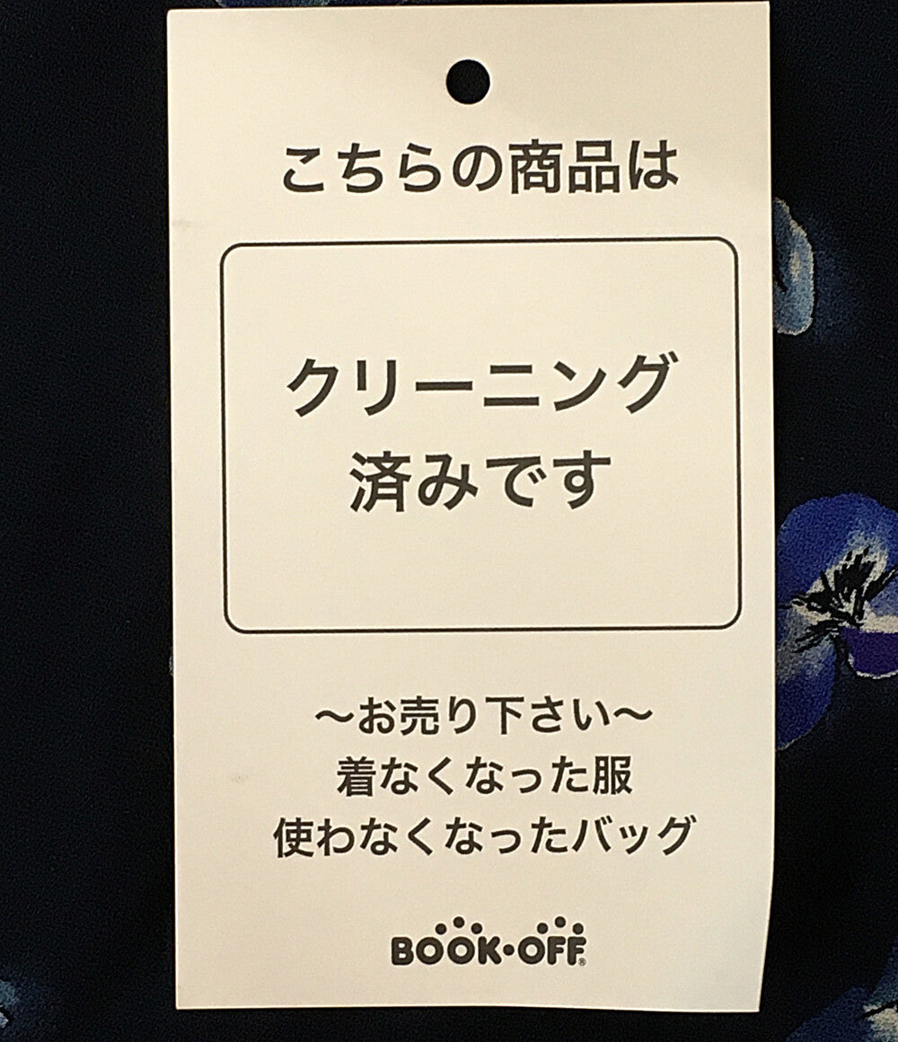 プラダ 半袖ブラウス ネイビー フラワー P935E レディース SIZE 40 PRADA