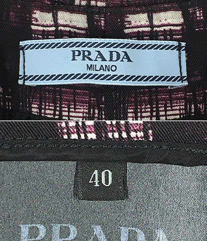 PRADA チェックパンツ パープル系 レディース SIZE 40 プラダ
