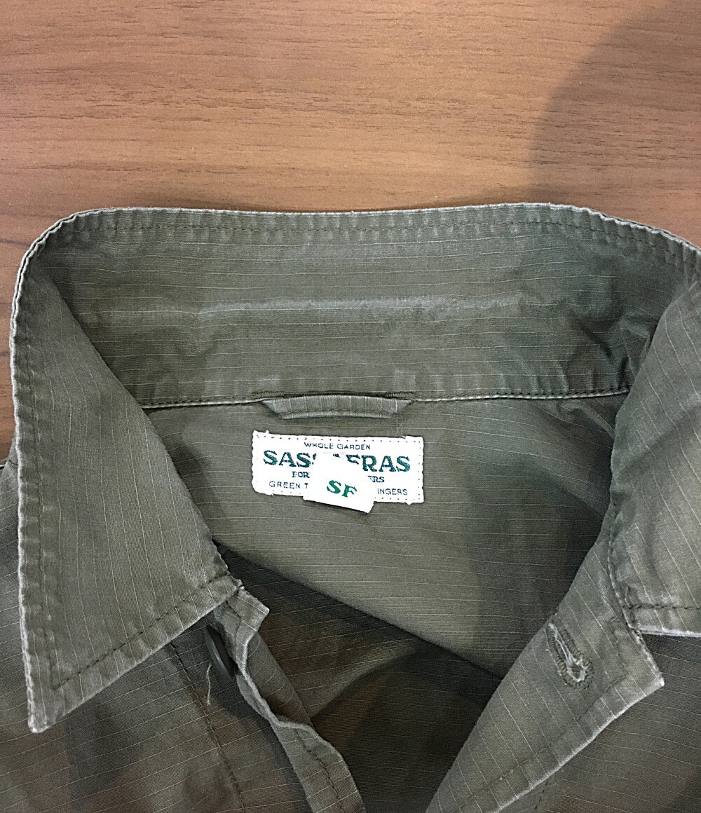 SASSAFRAS シャツジャケット コットン100 オリーブ メンズ SIZE L ササフラス