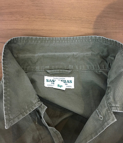 SASSAFRAS シャツジャケット コットン100 オリーブ メンズ SIZE L ササフラス