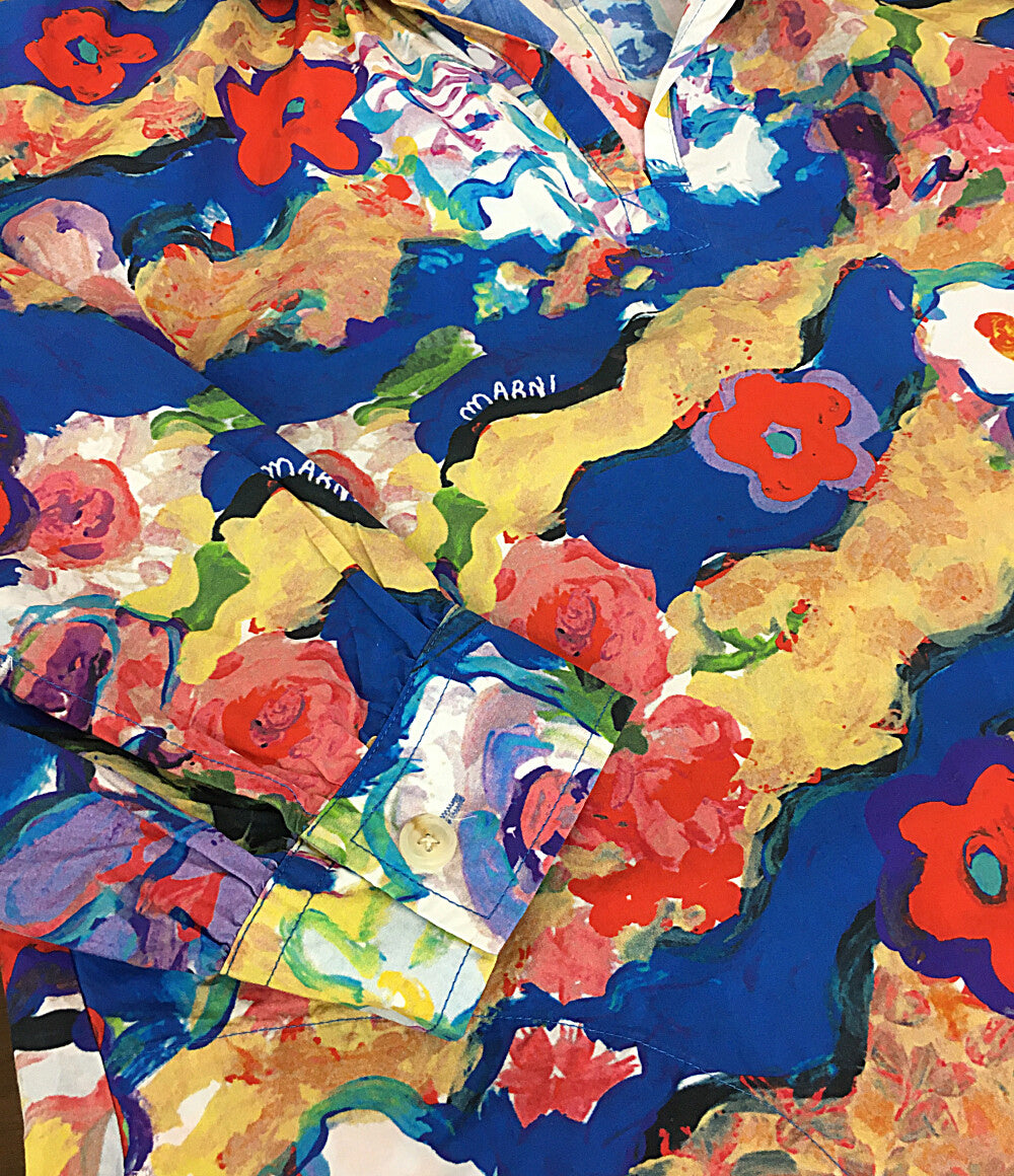 マルニ 美品 長袖ワンピース マルチカラー フラワープリント 2021 ABMA0441MO UTC019 レディース SIZE 40 MARNI