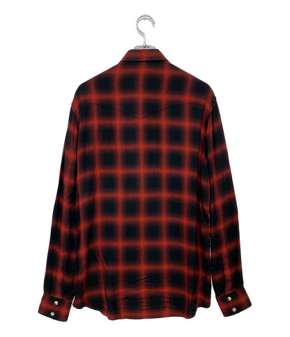 セリーヌ 長袖シャツ ウエスタンシャツ レッド チェック　 19SS 2C027054D メンズ SIZE 40 CELINE