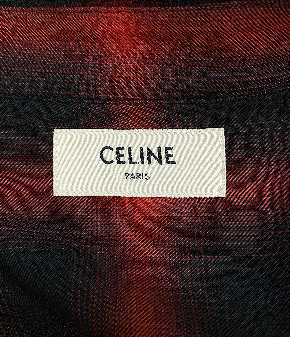 セリーヌ 長袖シャツ ウエスタンシャツ レッド チェック　 19SS 2C027054D メンズ SIZE 40 CELINE