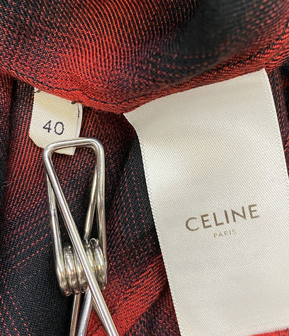 セリーヌ 長袖シャツ ウエスタンシャツ レッド チェック　 19SS 2C027054D メンズ SIZE 40 CELINE
