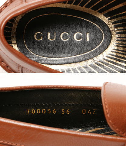 グッチ 美品 ローファー メタルロゴプレート 700036 レディース SIZE 36 GUCCI