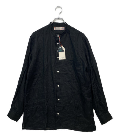 美品 サンカッケー リネン長袖シャツ Band Collar Linen Shirt       メンズ SIZE L  SUN Kakke