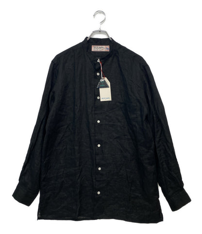美品 サンカッケー リネン長袖シャツ Band Collar Linen Shirt       メンズ SIZE L  SUN Kakke
