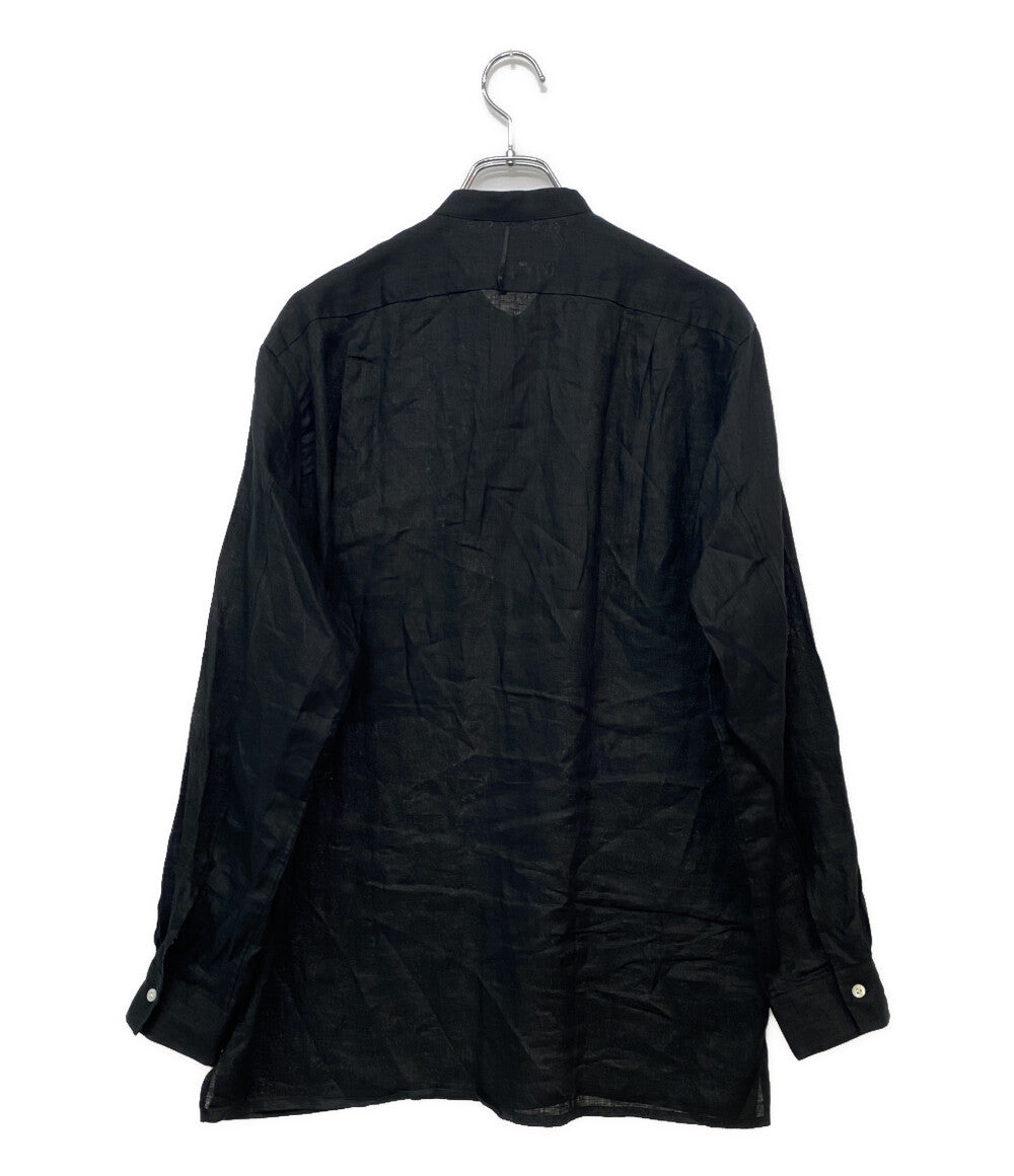 美品 サンカッケー リネン長袖シャツ Band Collar Linen Shirt       メンズ SIZE L  SUN Kakke