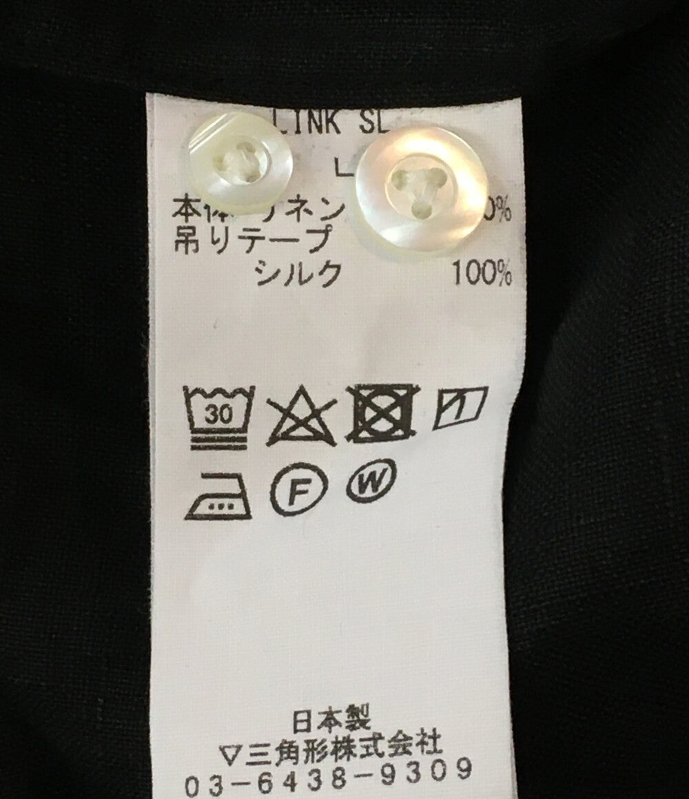 美品 サンカッケー リネン長袖シャツ Band Collar Linen Shirt       メンズ SIZE L  SUN Kakke