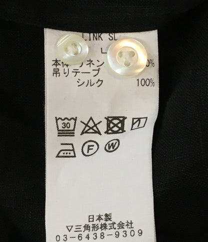 美品 サンカッケー リネン長袖シャツ Band Collar Linen Shirt       メンズ SIZE L  SUN Kakke