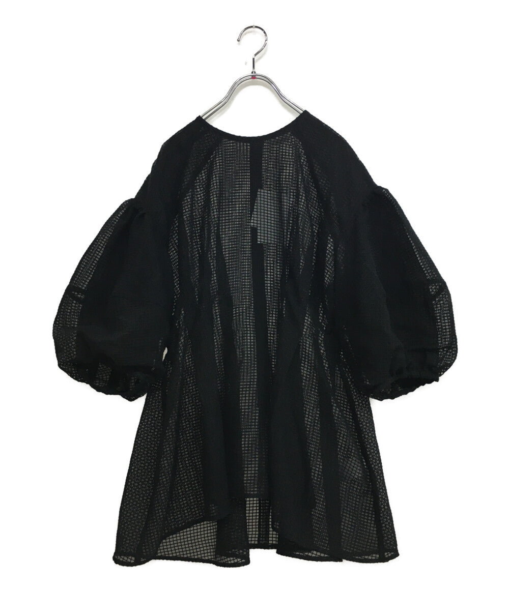 クラネ 美品 半袖シャツ SHEER PLAID VOLUME SLEEVE レディース SIZE 2 CLANE