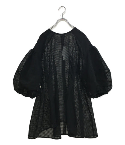 クラネ 美品 半袖シャツ SHEER PLAID VOLUME SLEEVE レディース SIZE 2 CLANE