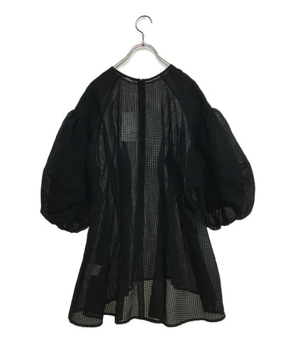 クラネ 美品 半袖シャツ SHEER PLAID VOLUME SLEEVE レディース SIZE 2 CLANE