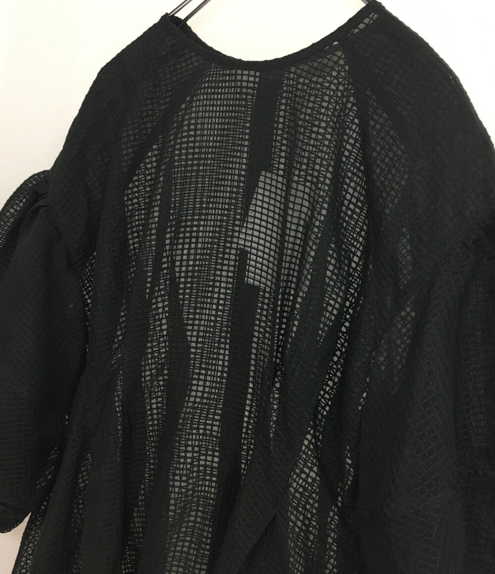 クラネ 美品 半袖シャツ SHEER PLAID VOLUME SLEEVE レディース SIZE 2 CLANE