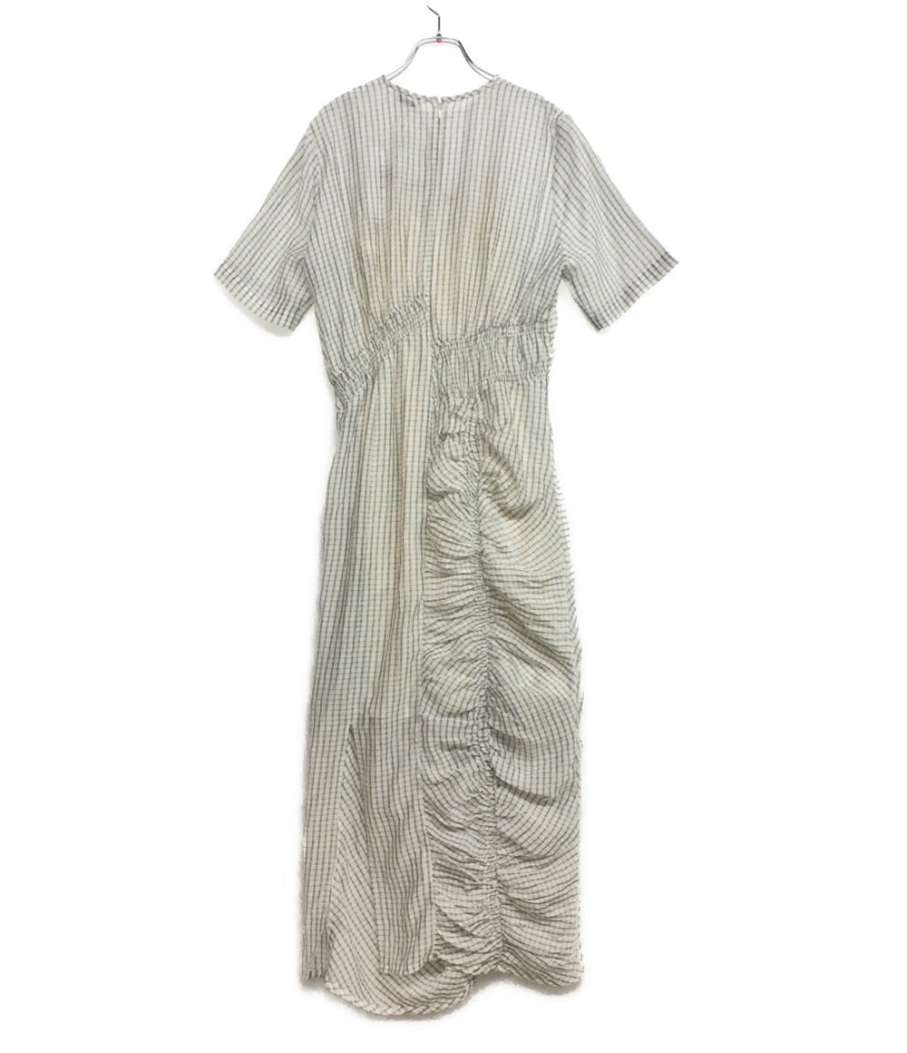 クラネ 美品 半袖ワンピース RANDOM SHIRRING 18112-5182 レディース SIZE 2 CLANE