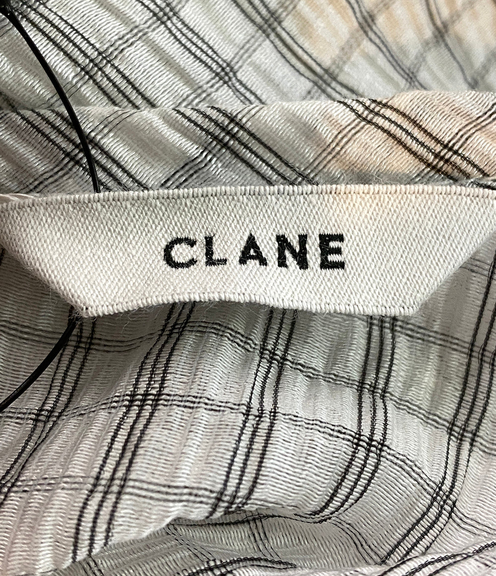 クラネ 美品 半袖ワンピース RANDOM SHIRRING 18112-5182 レディース SIZE 2 CLANE