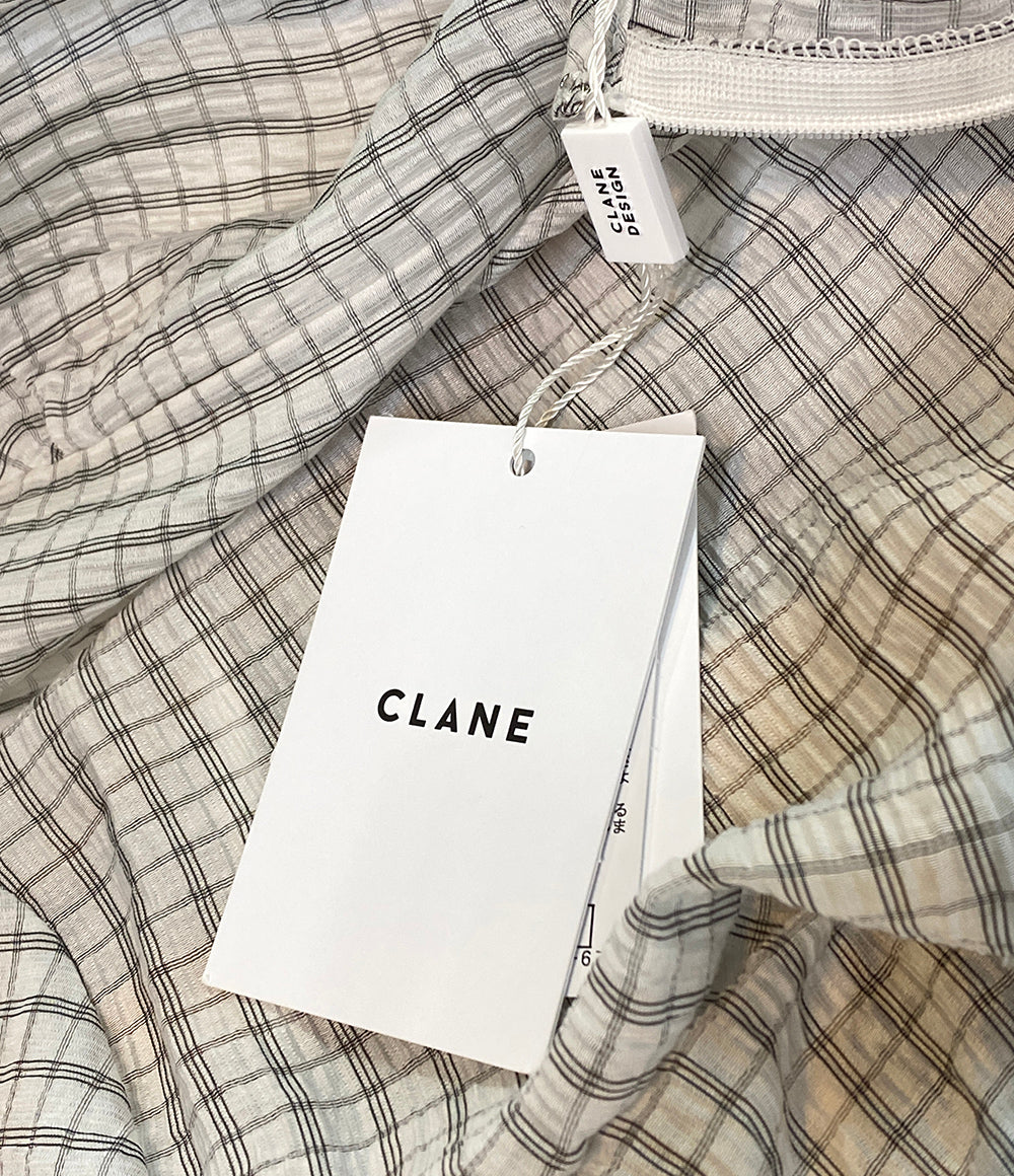 クラネ 美品 半袖ワンピース RANDOM SHIRRING 18112-5182 レディース SIZE 2 CLANE