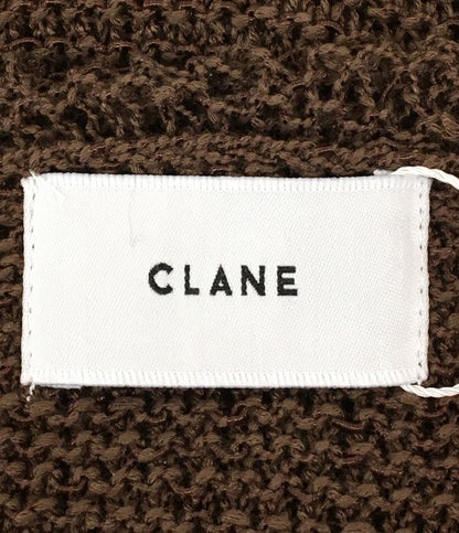 クラネ 美品 ローゲージ半袖ニット CROPPED CROCHET KNIT TOPS レディース SIZE 2 CLANE