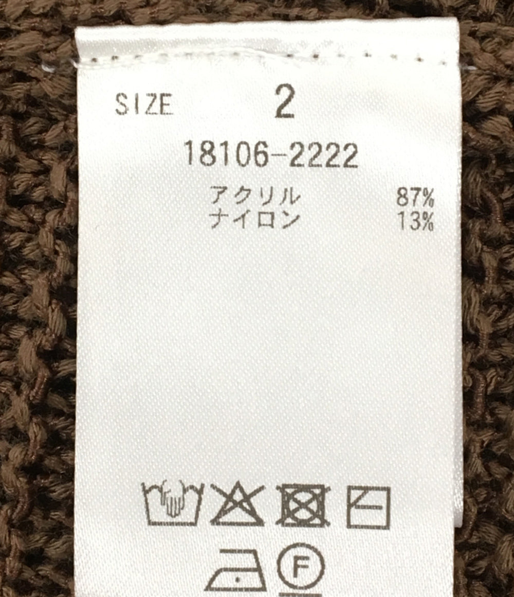 クラネ 美品 ローゲージ半袖ニット CROPPED CROCHET KNIT TOPS レディース SIZE 2 CLANE