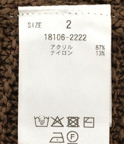 クラネ 美品 ローゲージ半袖ニット CROPPED CROCHET KNIT TOPS レディース SIZE 2 CLANE