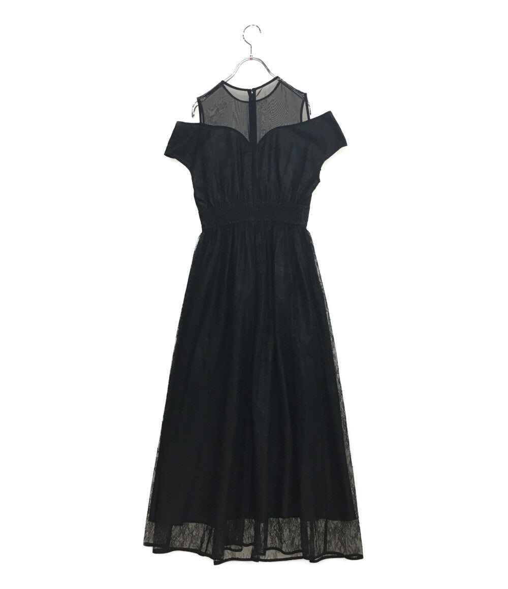 美品 アメリ ドレス ワンピース レース ブラック 02010531270 レディース SIZE S AMERI
