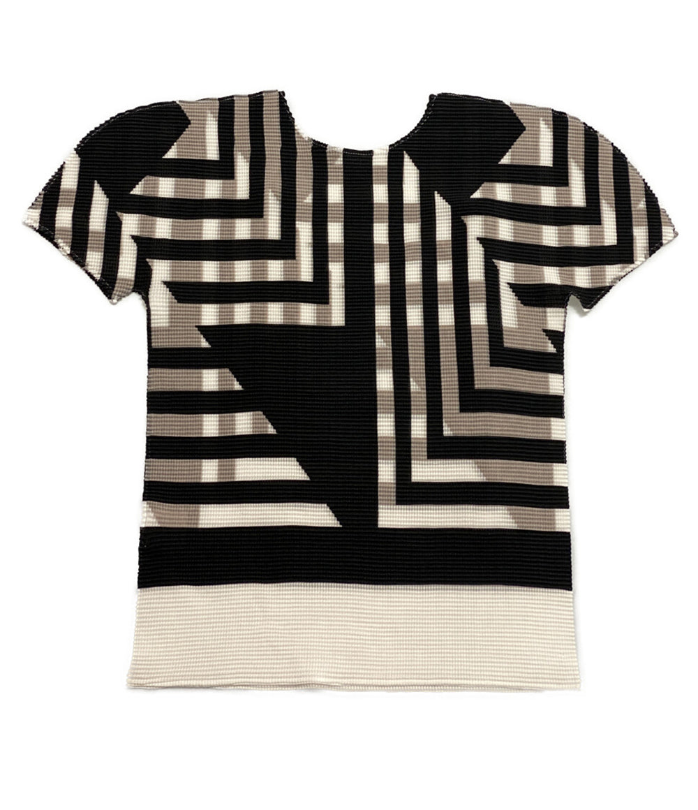 ミー イッセイミヤケ  半袖Ｔシャツ 総柄 プリーツ     MI01FK876 レディース SIZE -  me ISSEY MIYAKE