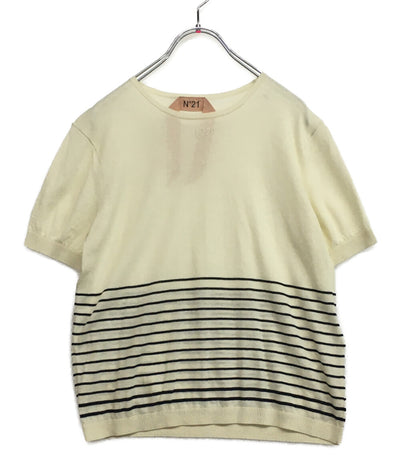 美品 N°21 半袖Ｔシャツ ボーダー 25P-A006-9515 レディース SIZE 40 ヌメロ ヴェントゥーノ