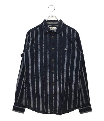 ヴィヴィアンウエストウッド 長袖シャツ ストライプ ネイビー メンズ SIZE 48 VIVIENNE WESTWOOD