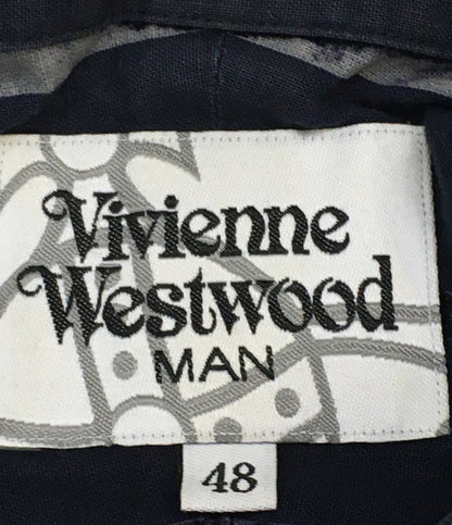 ヴィヴィアンウエストウッド 長袖シャツ ストライプ ネイビー メンズ SIZE 48 VIVIENNE WESTWOOD