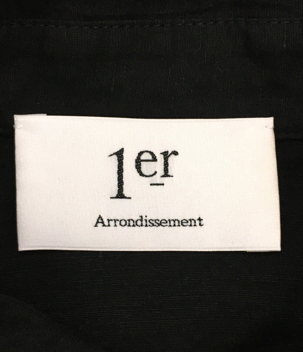 1er Arrondissement プルミエ アロンディスモン ブラウス リネンシャツ ブラック レディース SIZE 36
